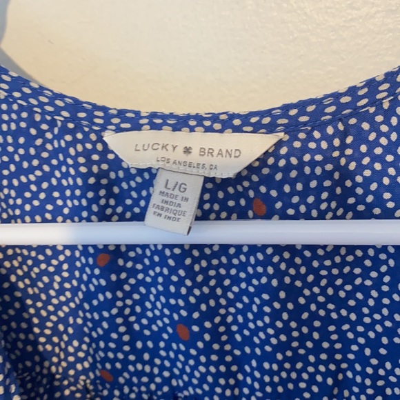 Lucky Brand polka dot wrap dress short sleeve - Picture 8 of 11